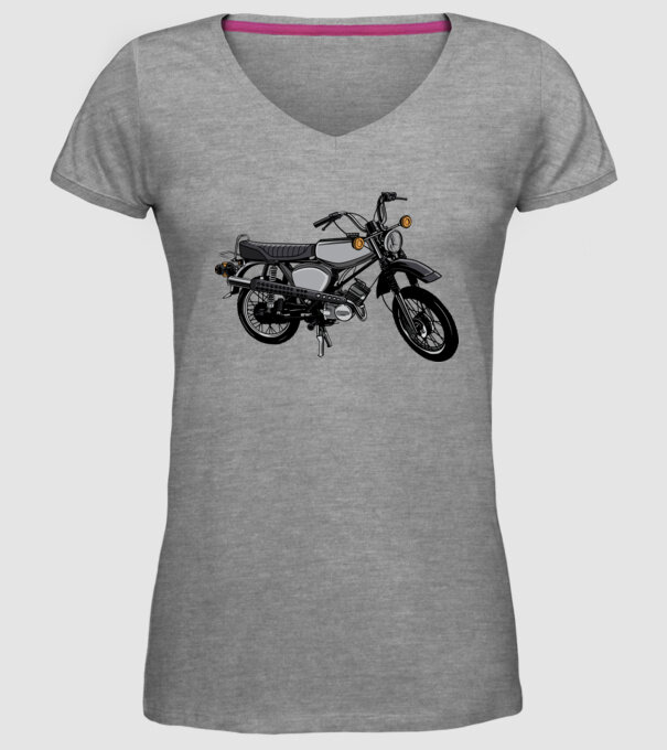 Motocicletă model gri pe tricou