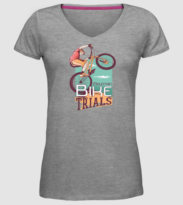 Truc Mountainbike model gri pe tricou