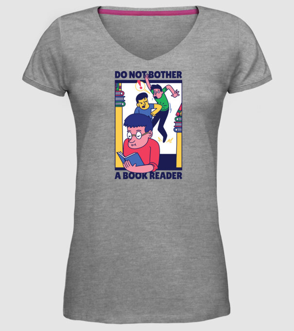 Nu mă deranja în timp ce citesc model gri pe tricou