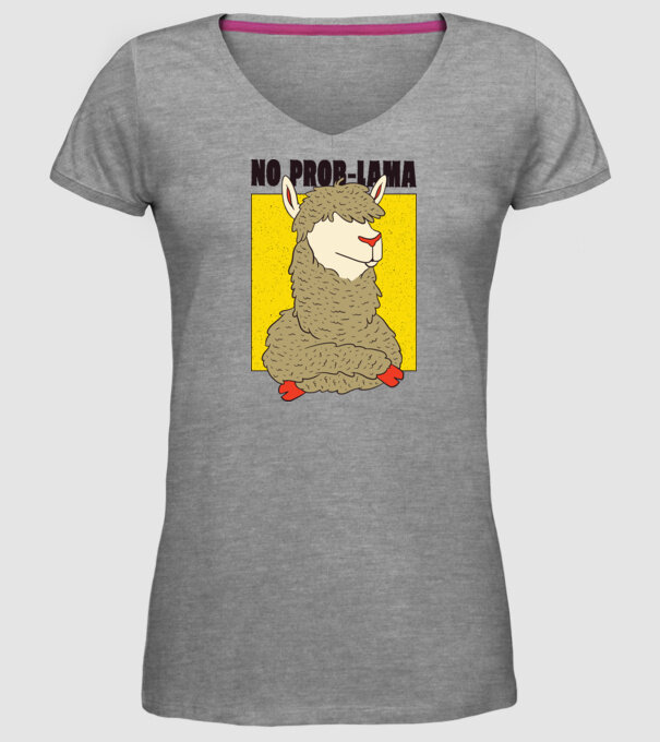 No Prob LLama - Lama model gri pe tricou