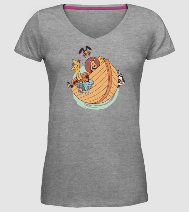 Arca lui Noe model gri pe tricou