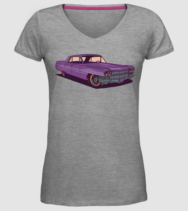 Mașină Old school model gri pe tricou