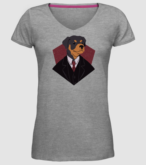 Câine în Costum model gri pe tricou