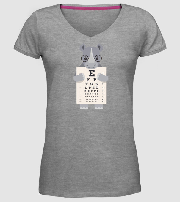 Examen oftalmologie rinocer model gri pe tricou