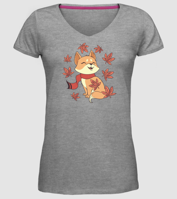 Pisică Toamna model gri pe tricou