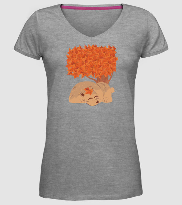 Urs de toamnă model gri pe tricou