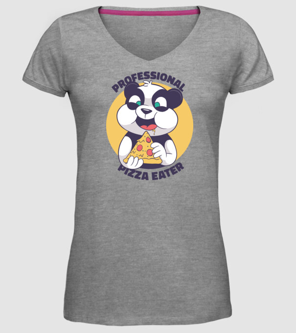 Panda Pizza model gri pe tricou
