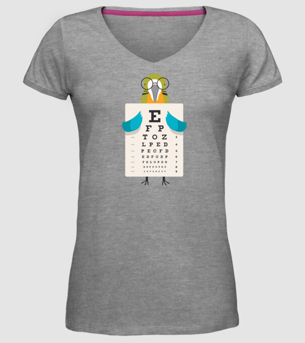 Oftalmolog papagal model gri pe tricou