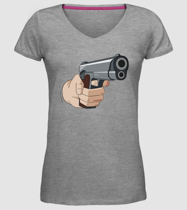 Pistol model gri pe tricou