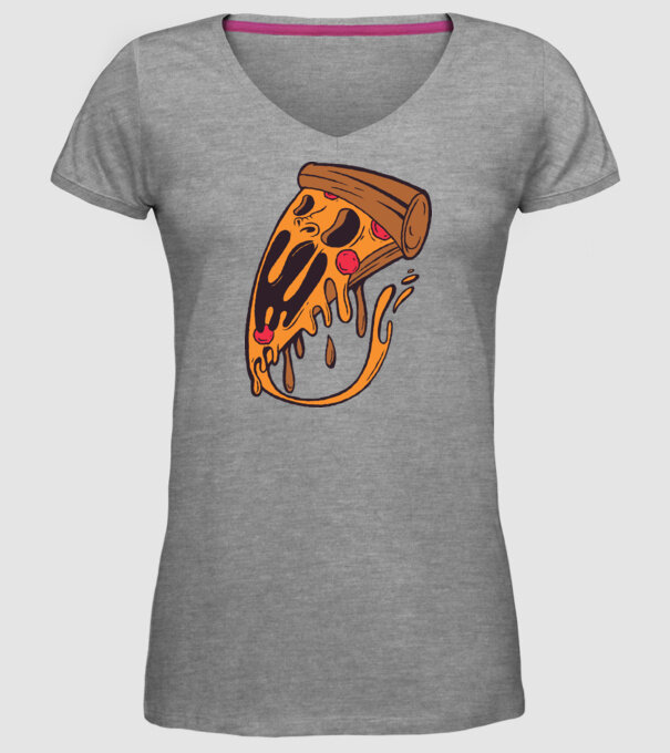 Pizza Horror model gri pe tricou