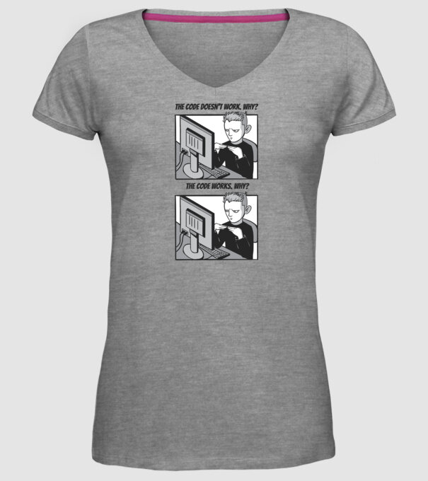 Programator Meme model gri pe tricou