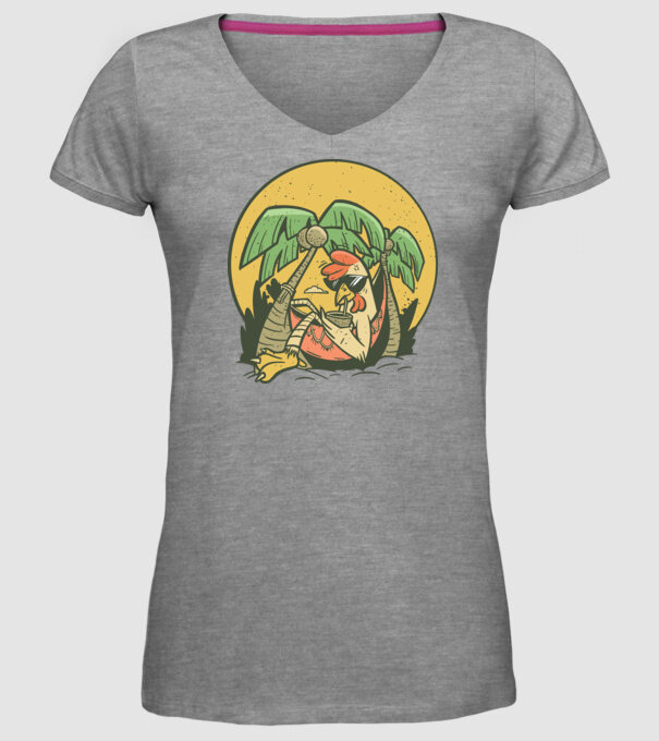 Pui relaxați model gri pe tricou