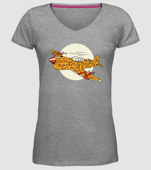 Prăjitură zburătoare model gri pe tricou
