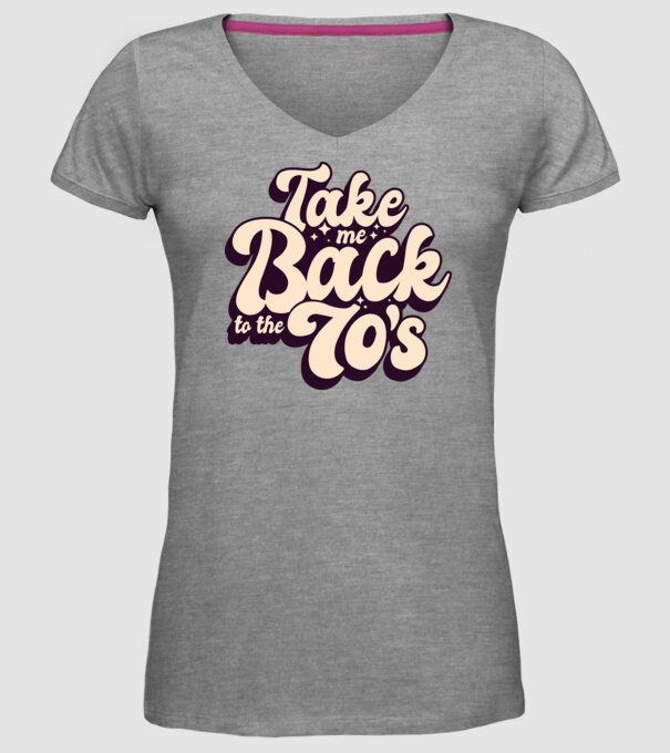 'Retro - Take me back to the 70''s' model gri pe tricou
