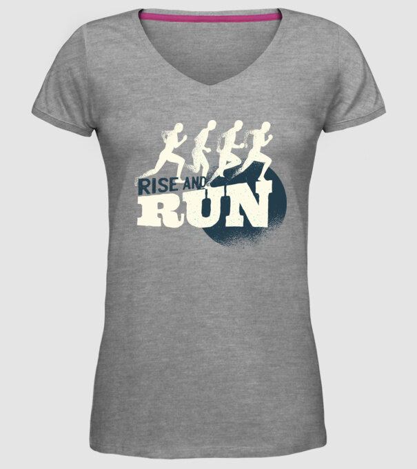 Rise and Run - Tricou pentru alergători model gri pe tricou