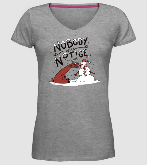 Nimeni nu va observa Om de zăpadă model gri pe tricou