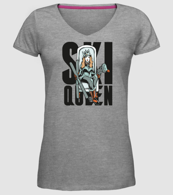 Ski Queen - Regină schioară model gri pe tricou