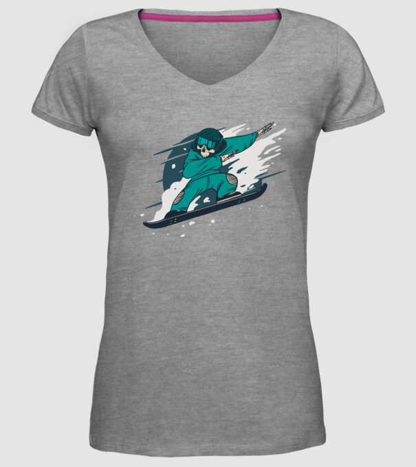 Schelet Snowboard DAB model gri pe tricou