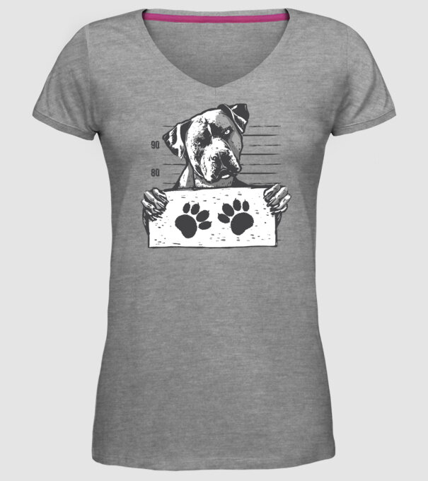 Staffordshire Terrier Închisoare model gri pe tricou
