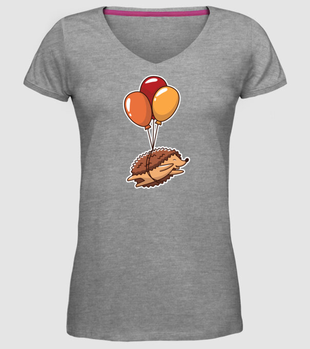 Arici cu balon model gri pe tricou