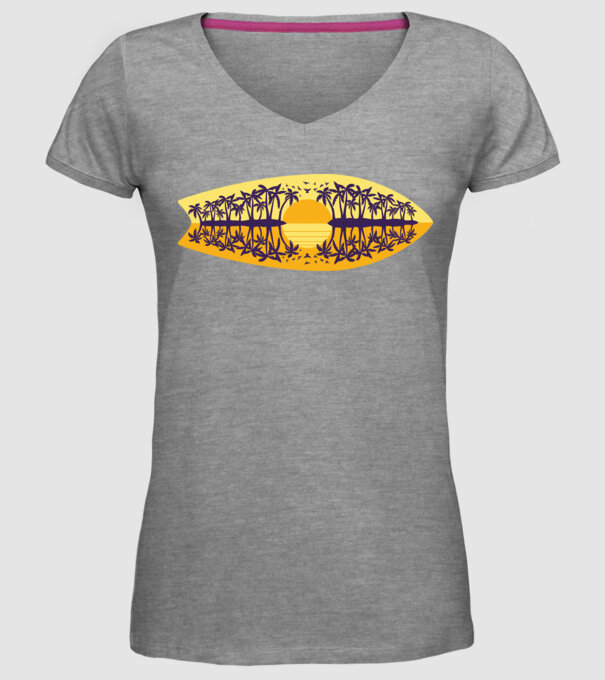 Surfboard model gri pe tricou
