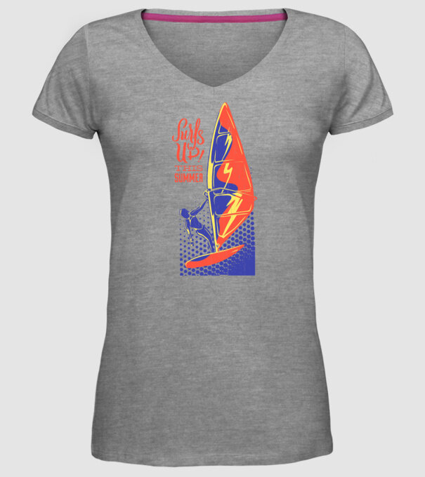 Surfs up this summer model gri pe tricou