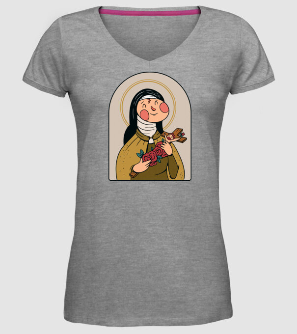 Sfânta Tereza model gri pe tricou