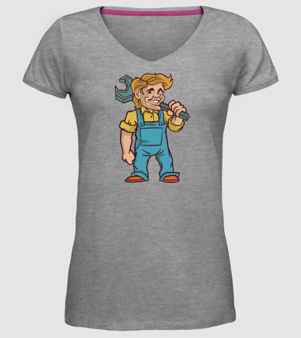 Instalator model gri pe tricou