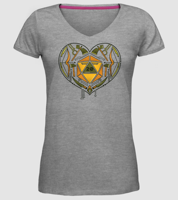 Joc de rol Dragoste model gri pe tricou