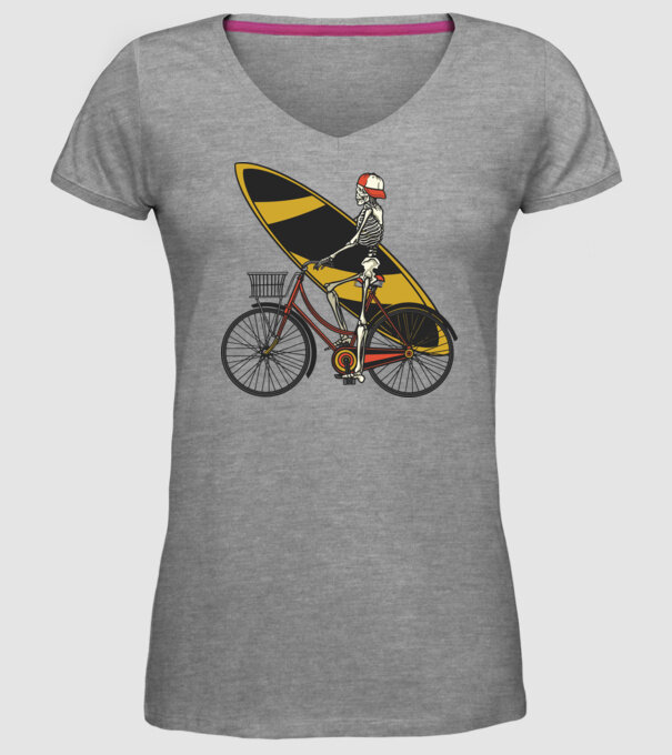 Schelet surfer model gri pe tricou