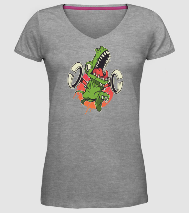 Dinozaur T-rex model gri pe tricou