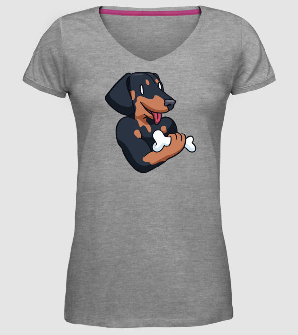 Antrenament Teckel model gri pe tricou