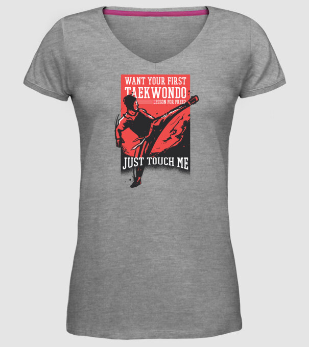 Lecție de Taekwondo model gri pe tricou
