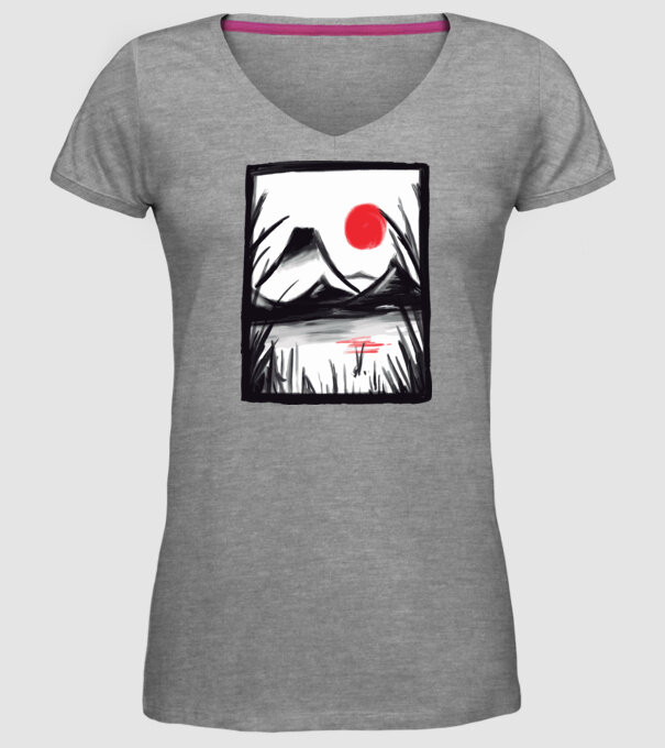 Peisaj Pictură model gri pe tricou