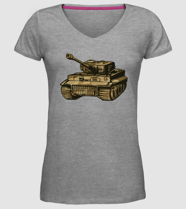 Tanc Mașină de luptă model gri pe tricou