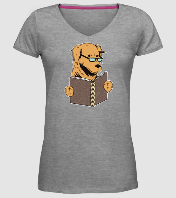 Câine Studiind model gri pe tricou