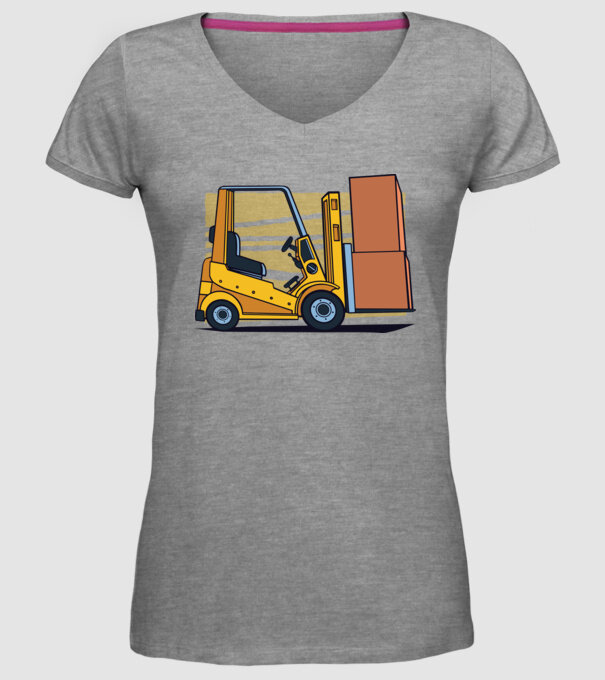 Stivuitor model gri pe tricou
