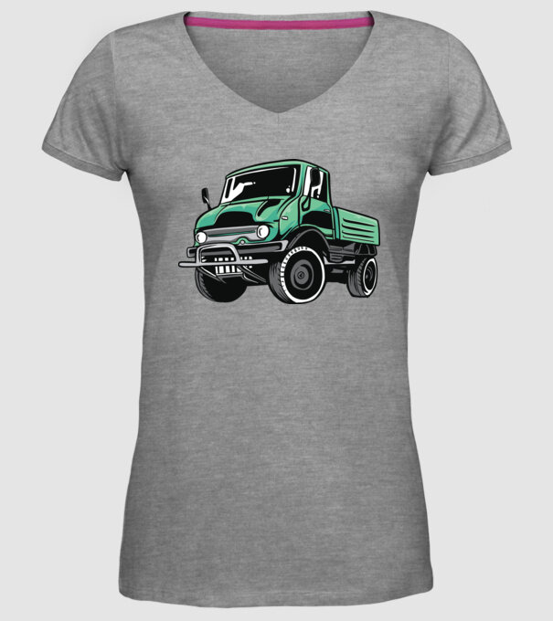 Camion model gri pe tricou