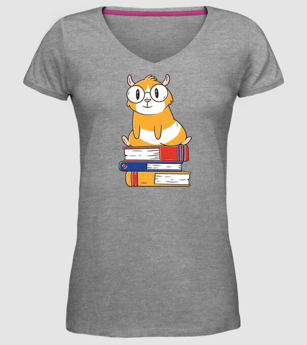 Porcușor de Guineea pe cărți model gri pe tricou