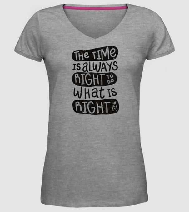 The time is always right model gri pe tricou