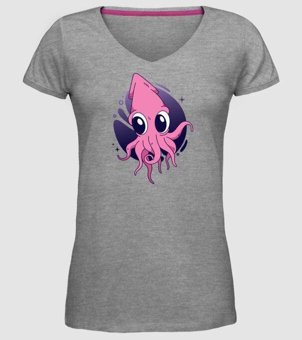 Calmar model gri pe tricou