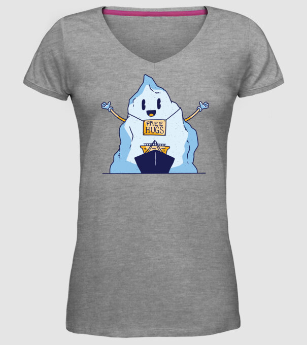 Titanic Iceberg Free Hugs model gri pe tricou