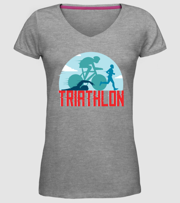 Triatlon Sport model gri pe tricou