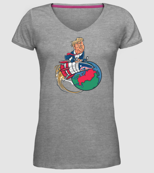Trump bombă model gri pe tricou