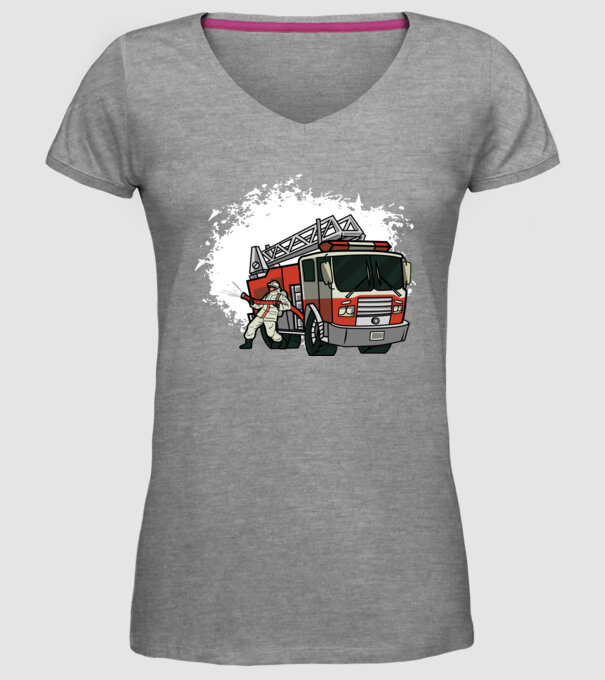 Pompier în acțiune model gri pe tricou