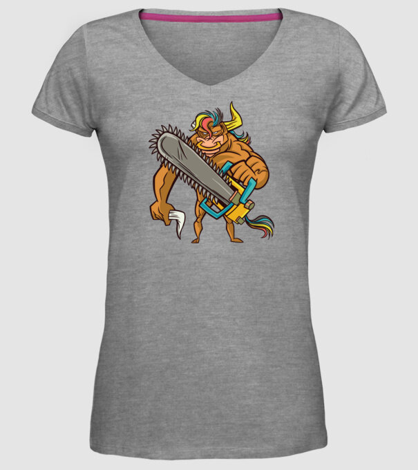 Unicorn Taur model gri pe tricou