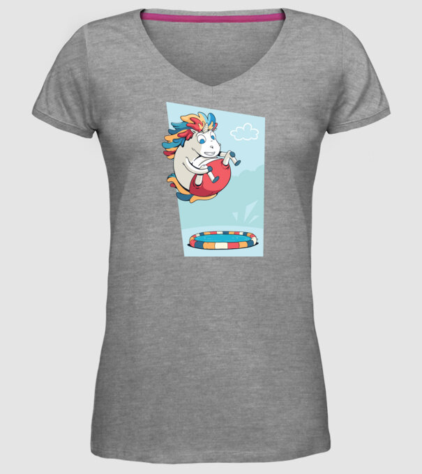 Bombă Unicorn model gri pe tricou