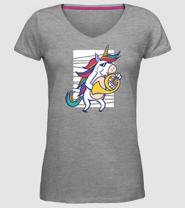 Unicorn Corn model gri pe tricou