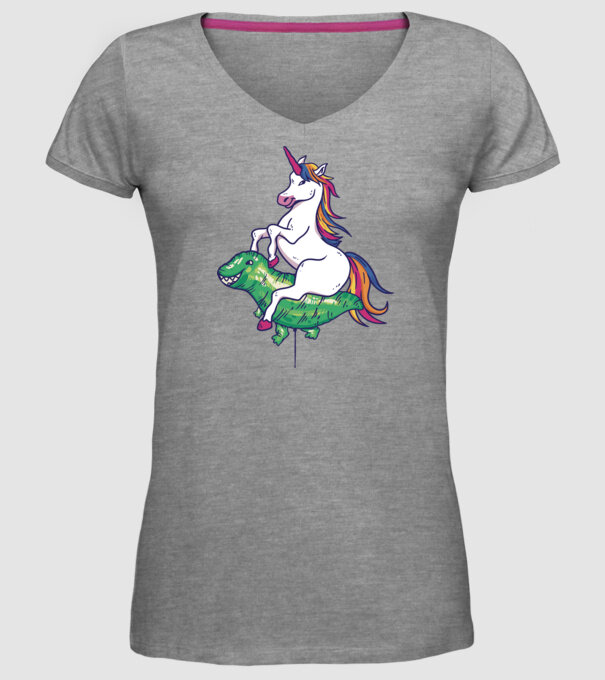 Balon cu Unicorn model gri pe tricou