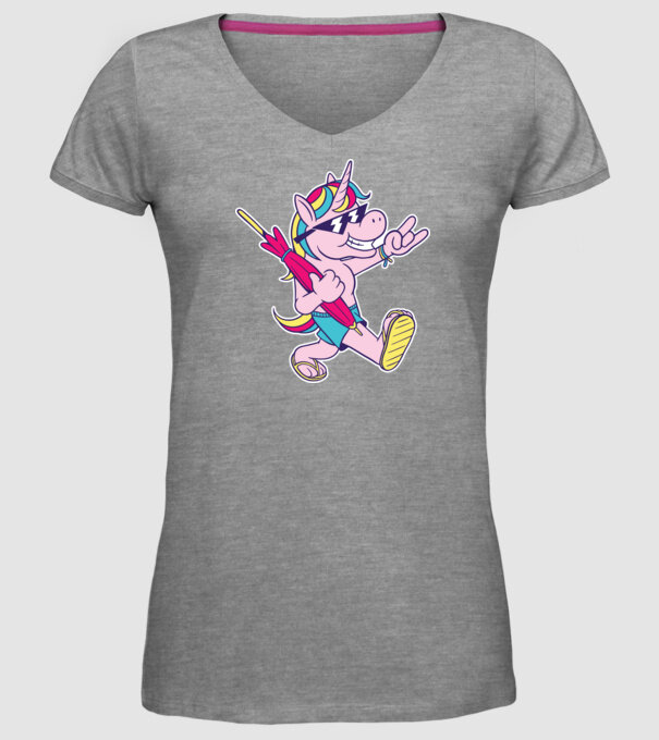 Unicorn În vacanță model gri pe tricou